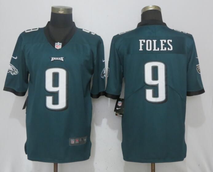 Men Philadelphia Eagles #9 Foles Green 2017 Vapor Untouchable NEW Nike Limited Playey NFL Jerseys->->NFL Jersey